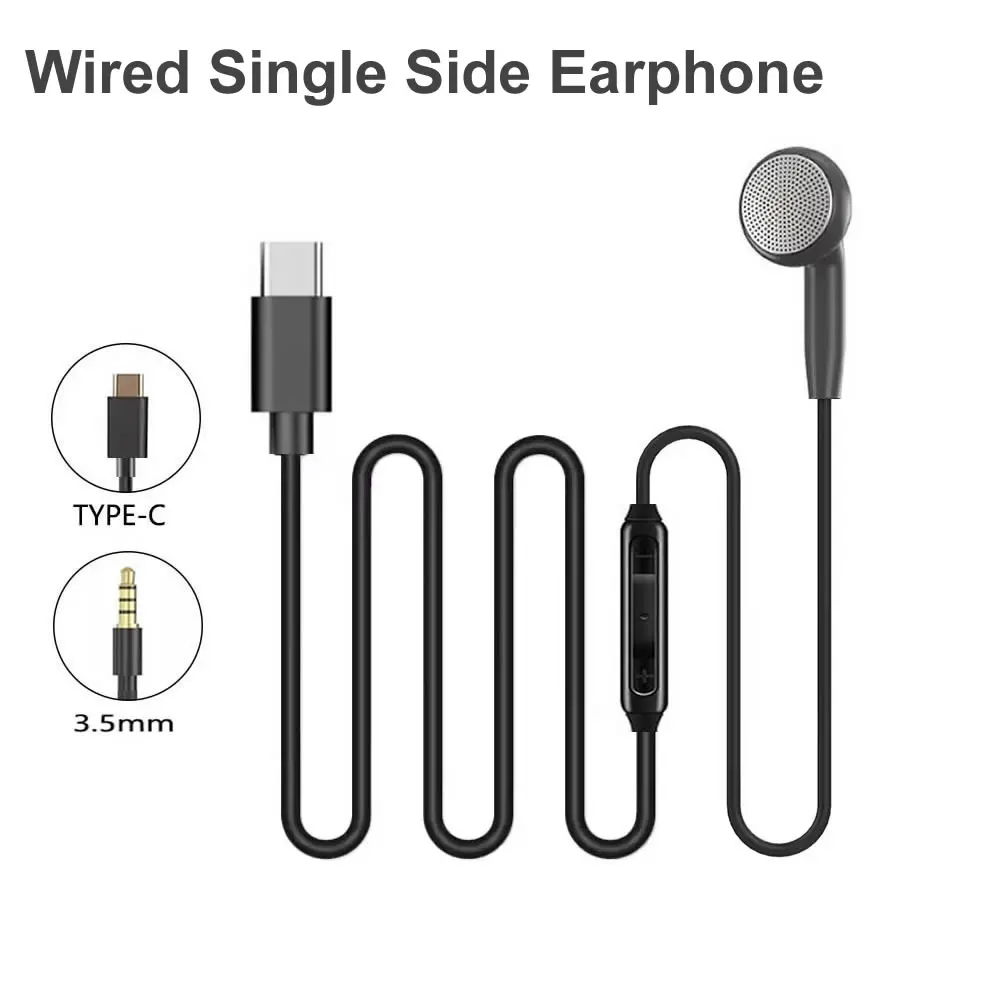 Type C Wired Earphones With Mic - Fone de ouvido usb c de
