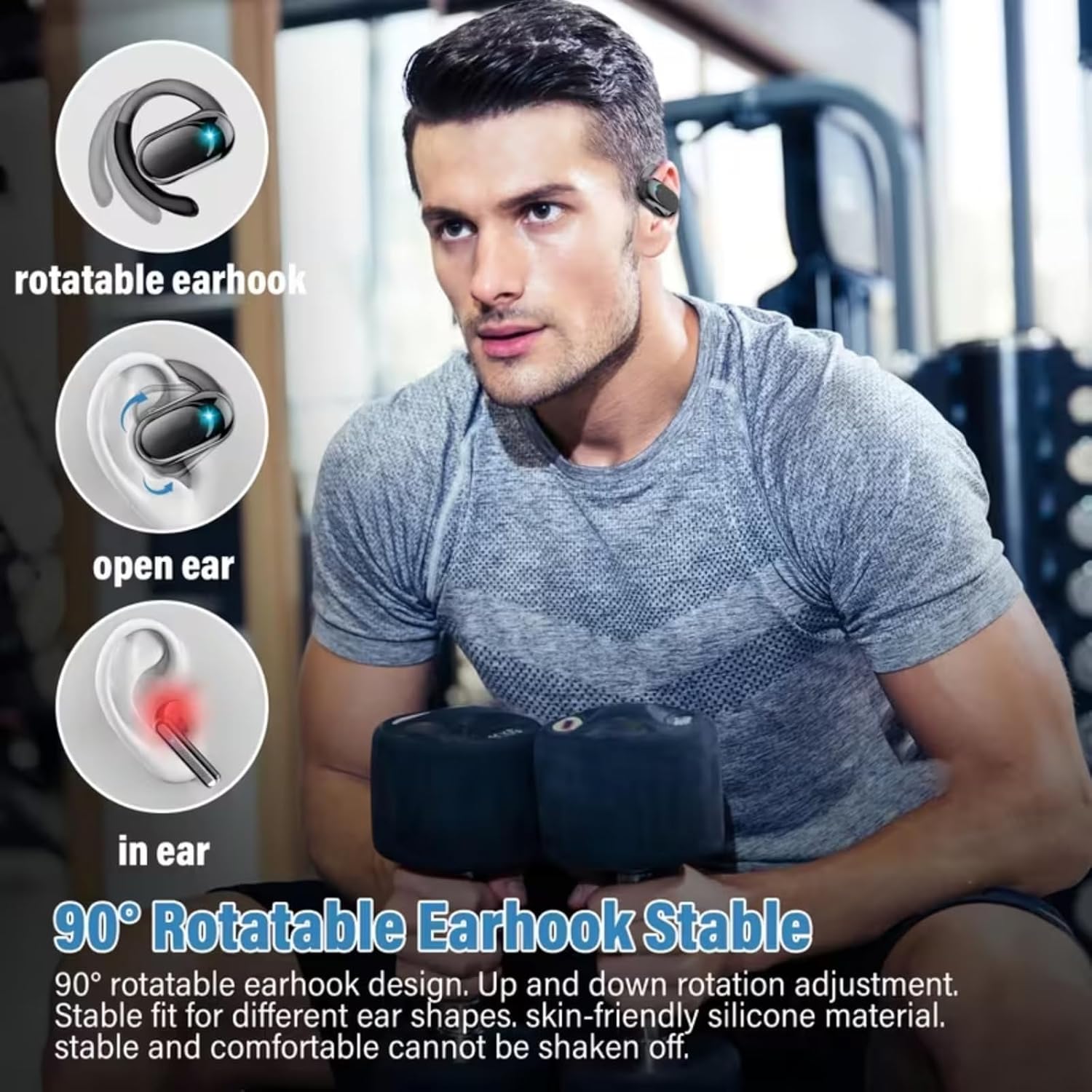 Fones de Ouvido de Orelha Aber - Bone Conduction Running Headphones avaliação e preço