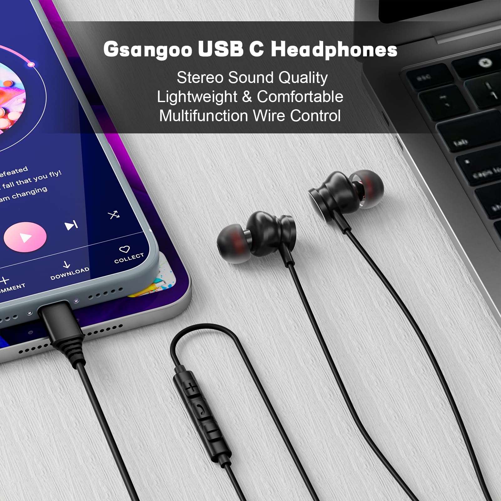 Tipo c com fio fones de ouvido - Type C Wired Earphones With Mic avaliação e preço
